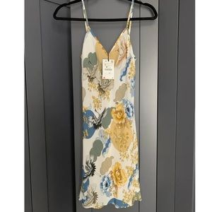 ZARA “Lingerie Collection” Silk Effect Bird Crane Printed Slip Dress $129